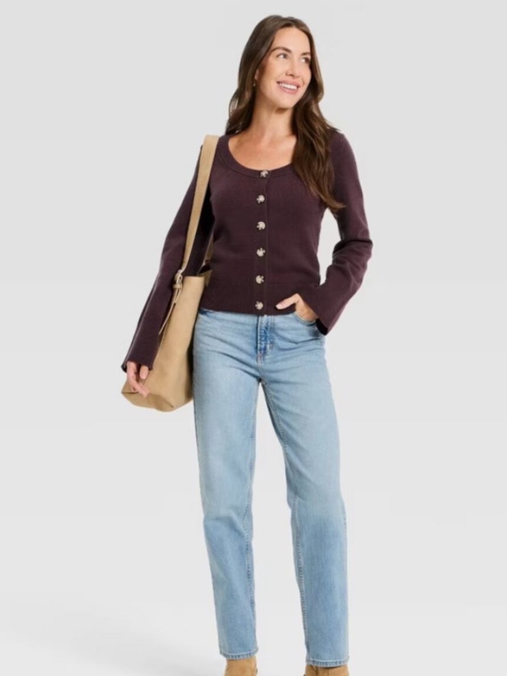 Button-Down Scoop
Neck Cardigan Sweater Plum Purple -NWT
Universal Thread - Picture 3 of 3